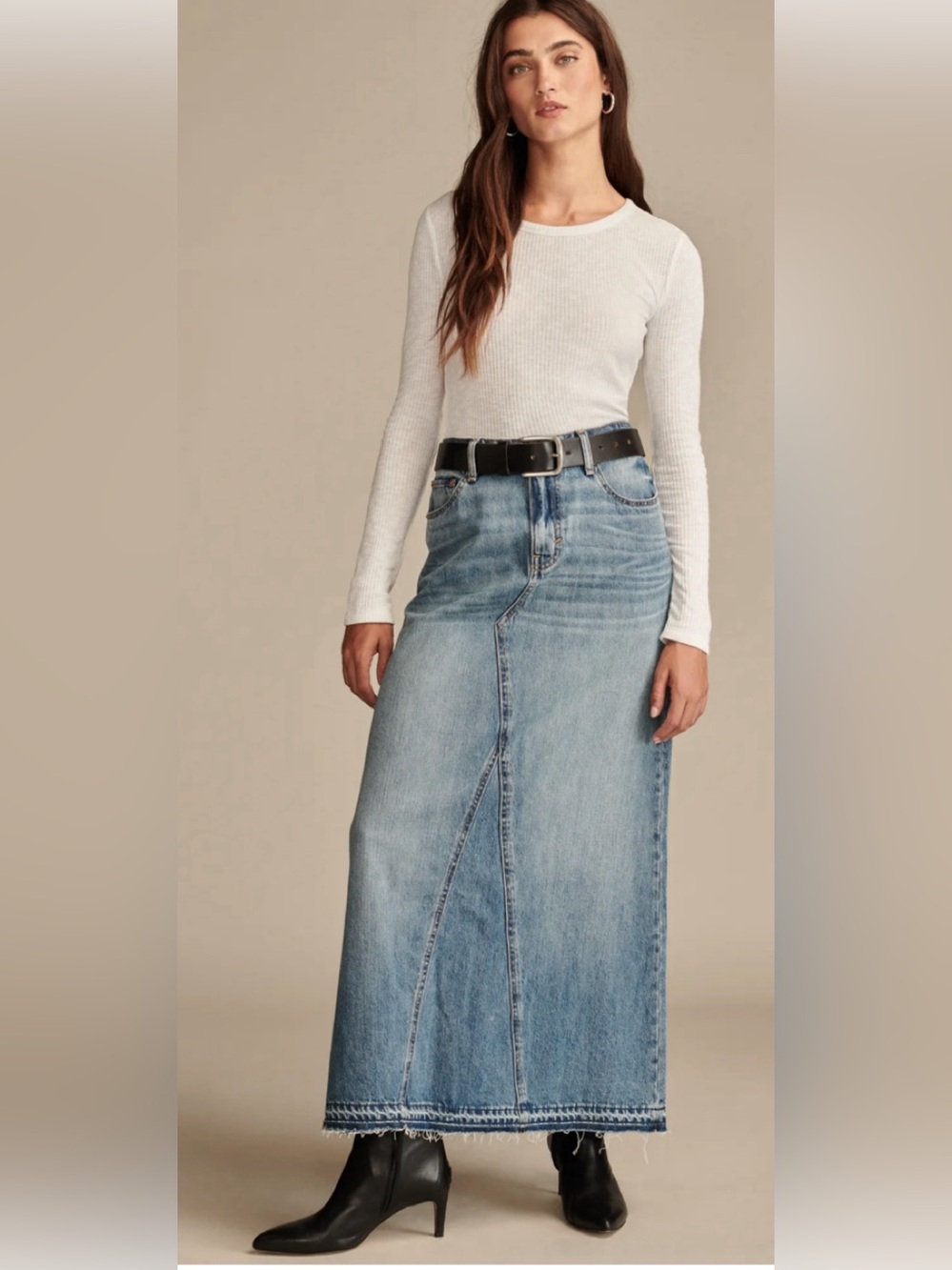 Lucky Brand Denim Maxi Skirt 28